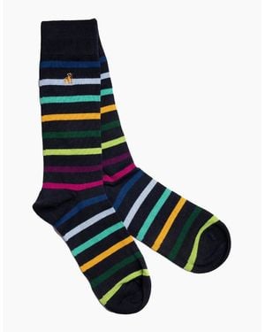 Swole Panda Bamboo Socks Multi Stripe - Black