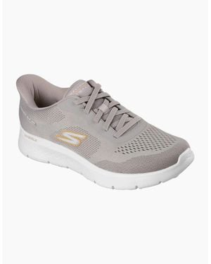 Skechers Go Walk Flex Polyester Taupe Trainers - Grey