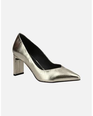 Hush Puppies Olivia Suede Heels - Metallic