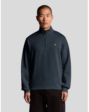 Lyle & Scott Everyday 1/4 Zip Cotton Sweatshirt - Blue