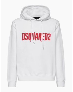 DSquared² Horror Logo Print Hoodie - White