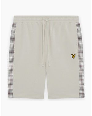 Lyle & Scott Lyle & Scott Check Panelled Sweat Shorts Cove - Natural