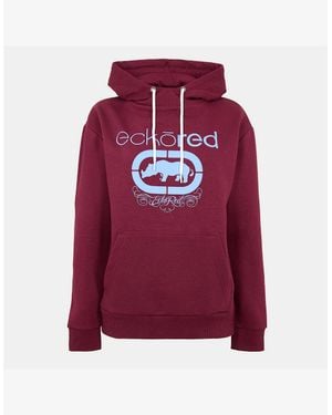 Ecko' Unltd Madison Crocodile Print Hooded Neck Long Sleeve Sweatshirt - Red