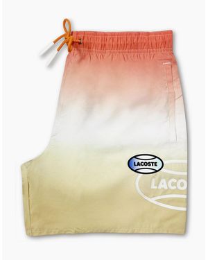 Lacoste L!Ve Gradated Print Quick Dry Swim Shorts - Orange