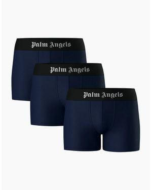 Palm Angels Tri-Pack Short Trunk Boxer Shorts - Blue