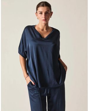 James Lakeland V-Neck Relaxed Fit Top - Blue