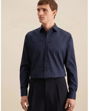 Seidensticker Shaped Fit Easy Iron New Kent Business Shirt Dark - Blue