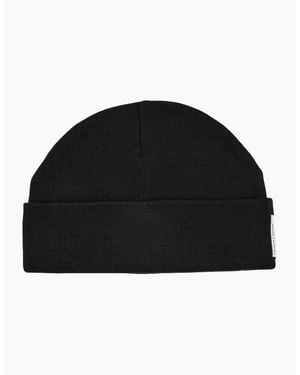 ARMANI EXCHANGE Embroidered Tab Logo Beanie Hat - Black