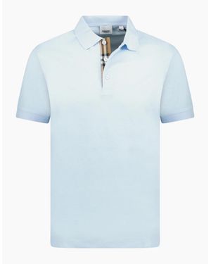 Burberry 'Hartford' Check Placket Polo Light - Blue
