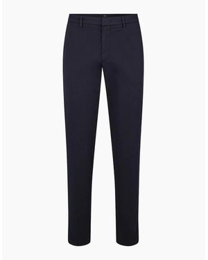 BOSS Kaito1 Solid Patterned Slim Trousers - Blue