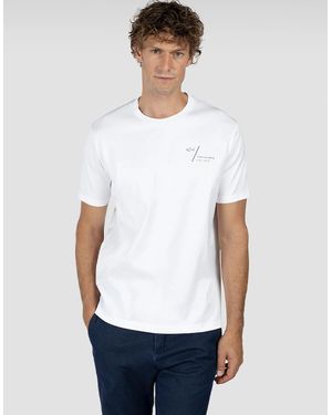 Paul & Shark Printed Aqua Touch Cotton T-Shirt - White
