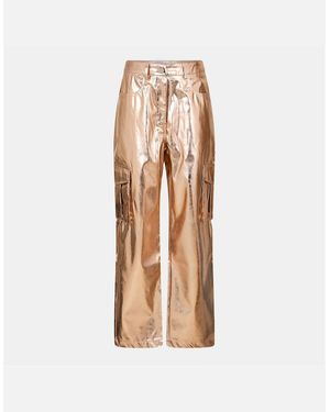 Amy Lynn Mlc Uly Metallic Plaque Straight Cargo Trousers - White