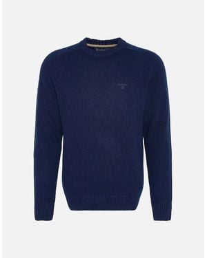 Barbour Grangetown Crew Neck Wool Jumper - Blue