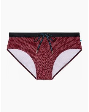Hom Corbiere Swim Mini Briefs, Print - Purple