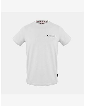 Aquascutum Wordmark Crew Neck Short Sleeve Regular Fit T-Shirt - White