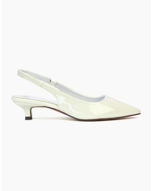XY London Ladies Jenny Sling Back Kitten Heel Court Shoes - White