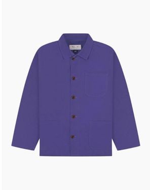 Uskees #3001 Burst Grape Buttoned Overshirt - Purple