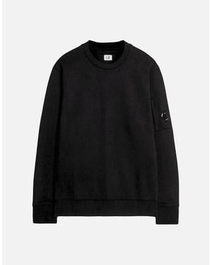 C.P. Company Cotton Lens Logo Crew Neck Sweatshirt - Black