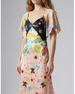 Oceanus Samantha V Shaped Neckline Multi-Coloured Maxi Dress - Multicolour
