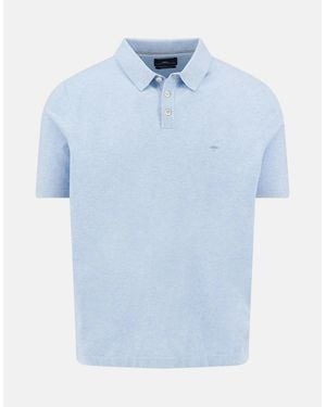 Fynch-Hatton Fine Knit Polo Shirt New Breeze - Blue