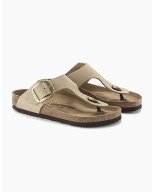 Birkenstock Gizeh Big Buckle Nubuck Leather Sandals - Natural