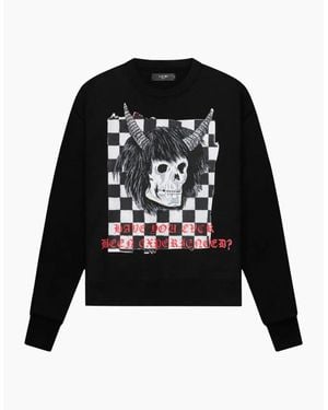 Amiri X Wes Lang Checker Skull Crew Neck Jumper - Black