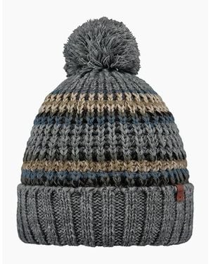Barts Goser Pom Pom Mixed Knit Bobble Hat - Grey