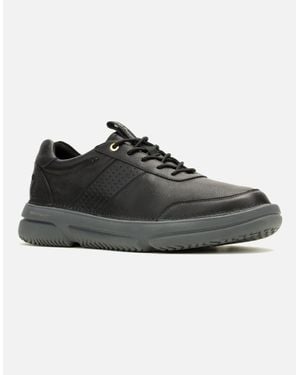 Hush Puppies Baylor Leather Trainers - Black