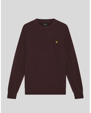 Lyle & Scott Lambswool Blend Crew Neck Jumper - Purple