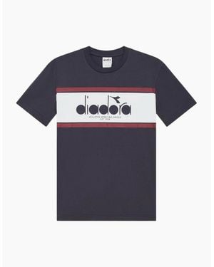 Diadora Ss Logo Denim/Optical T-Shirt - Blue