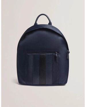 Ted Baker Striped Rectangle Shape Rucksack With Tone Hardware - Blue