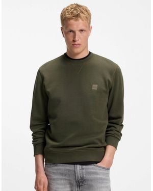BOSS Boss Westart Crew Neck Sweatshirt With Logo Patch - Green