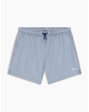 BOSS Velvetfish Vertical Stripe Swim Shorts - Blue