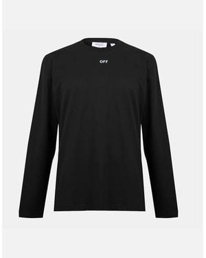Off-White c/o Virgil Abloh Crew Neck Long Sleeve Regular Fit T-Shirt - Black