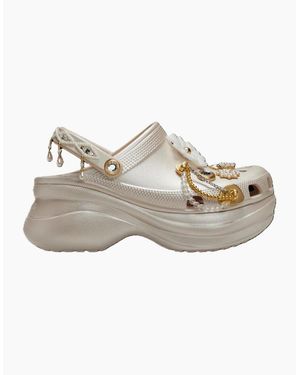 Crocs™ Bedazzled Shuv Platform Clogs - Natural