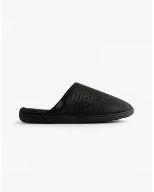 Totes Isotoner Square Patterned Smart Mule Mule Slippers - Black