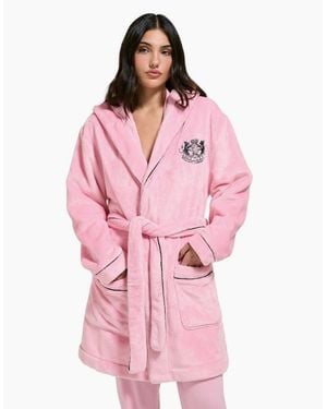 Juicy Couture Crest Robe Polyester Loungewear Robe - Pink