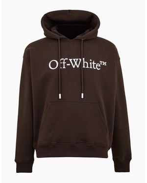 Off-White c/o Virgil Abloh Oversize Hooded Neck Long Sleeve Sweatshirt - Brown