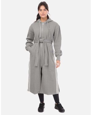 adidas Originals Version Belted Waffle Robe - Grey