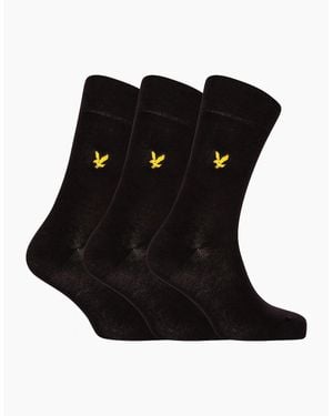 Lyle & Scott 3-Pack Angus Dress Socks - Black