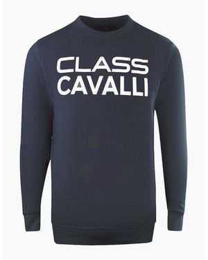 Roberto Cavalli Cavalli Class Large Bold Logo Design Sweatshirt - Blue