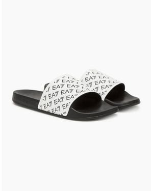 EA7 All Over Print Slider - Black
