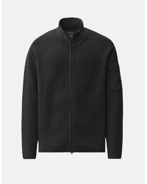 C.P. Company Cotton Waffle Knit Lens Cardigan - Black