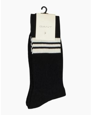 GANT 2-Pack Striped Sports Socks - Black