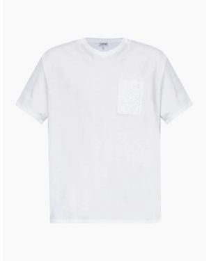 Loewe Anagram Pocket Embroidery T-Shirt - White