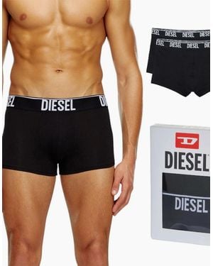 DIESEL Umbx Shawn Trunks Rg Boxer Shorts 2X Pack Stretch Cotton Underwear - Blue