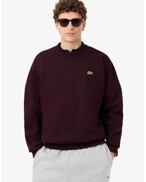 Lacoste Cotton Fleece Crew Neck Sweatshirt - Red