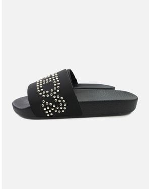 DSquared² Dsq2 Stud Logo Leather Sliders - Black