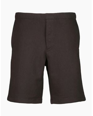 C.P. Company Diagonal Raised Fleece Logo Bermudas - Black