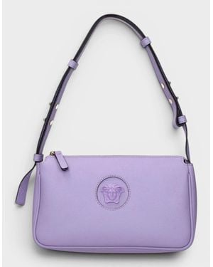 Versace Medusa Head Shoulder Leather Bag Lilac - Purple